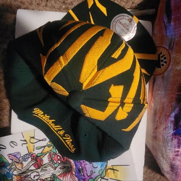 Nostalgia Co. Mitchell & Ness Vintage multi team NFL CLRS, green with yellow, OS - Picture 3 of 4